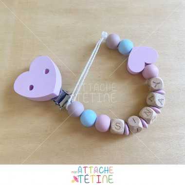 Attache tétine pastel silicone